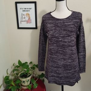 Ellen Tracy Marled Tunic Sweater Size Medium Cozy Knit Long Sleeve Top Winter